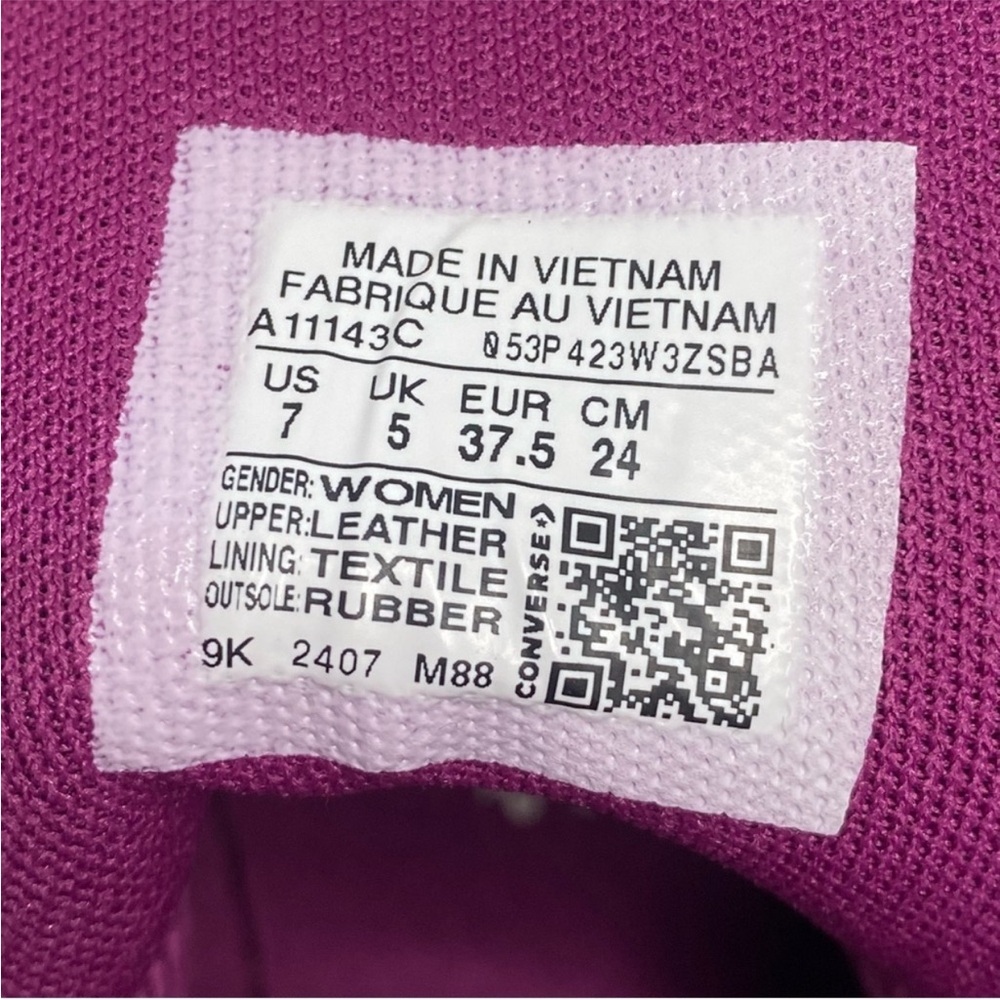 Converse A11143C Chuck Taylor Hi Platform Womens Sneakers Violet US Size 7. New - Picture 8 of 8